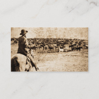 Zuhause auf dem Strecken-Vintager Cowboy-alten Visitenkarte
