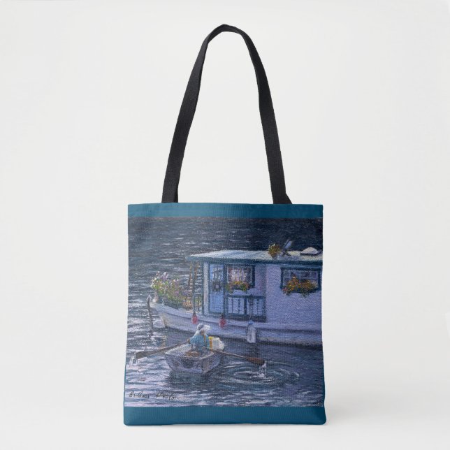 "Zuhause auf dem Wasser" Tote-Tasche (Vorderseite)