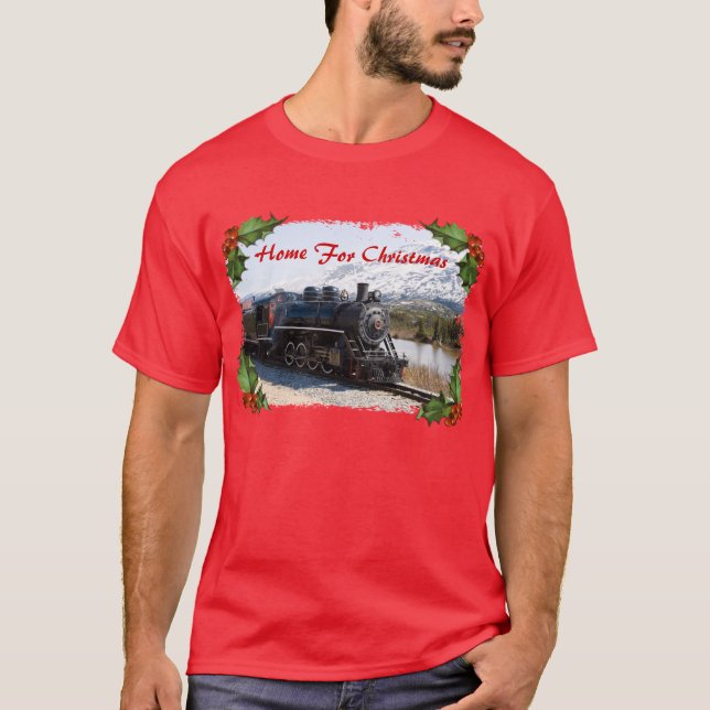 Zuhause auf dem Zug für Weihnachten Shirt der Männ (Vorderseite)
