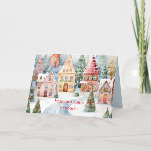 ZUHAUSE AUF ZUHAUSE GUTE WISHER-CHRISTMAS-KARTE DANKESKARTE