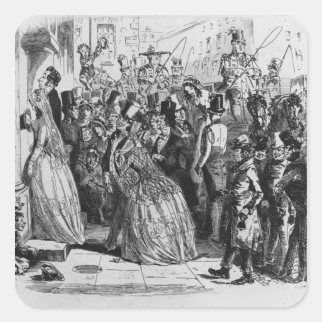 Zuhause aus der Kirche Quadratischer Aufkleber (Vorderseite)