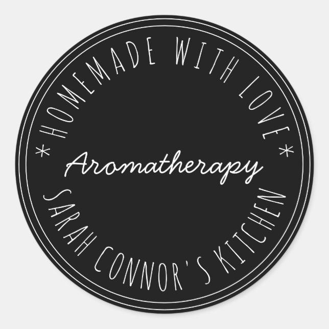 Zuhause aus Liebe Aromatherapie Kraft Runder Aufkleber (Vorderseite)