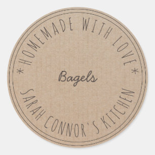 Zuhause aus Liebe Bagels Kraft Backen Runder Aufkleber