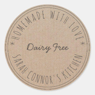 Zuhause aus Liebe Daily Free Kraft Paper Runder Aufkleber