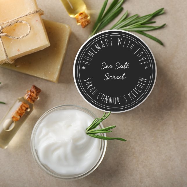 Zuhause aus Liebe Sea Salt Scrub Wellness-Center Runder Aufkleber (Von Creator hochgeladen)