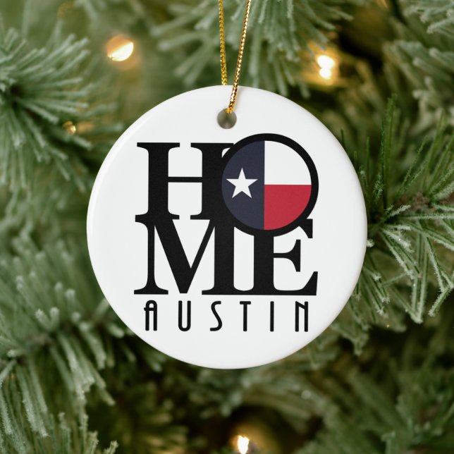 ZUHAUSE Austin Texas Keramik Ornament (Baum)