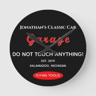 Zuhause Auto Mechanische Garage Flying Tools Wall  Runde Wanduhr
