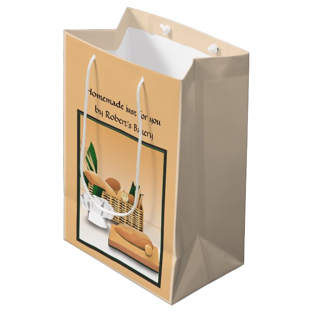 Zuhause Baked Bakery Geschenktasche Mittlere Geschenktüte (Vorderseite Schrägansicht)