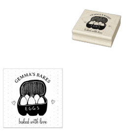 Zuhause Baker Illustriert Eierkarton aus Liebe Gummistempel
