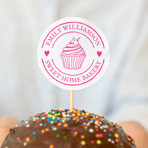 Zuhause-Bakery-Logo für handgezeichnete Cupcake & Gummistempel