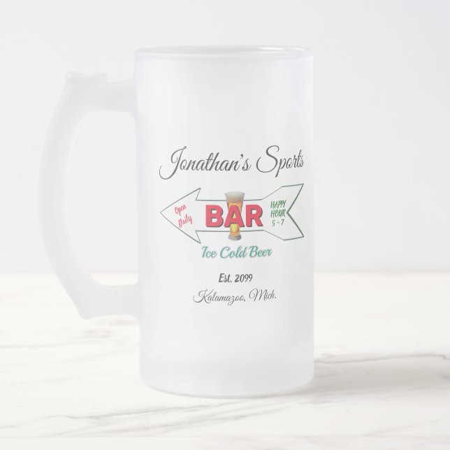 Zuhause Bar Tavern Pub Man Cave Cold Beer Mattglas Bierglas (Links)