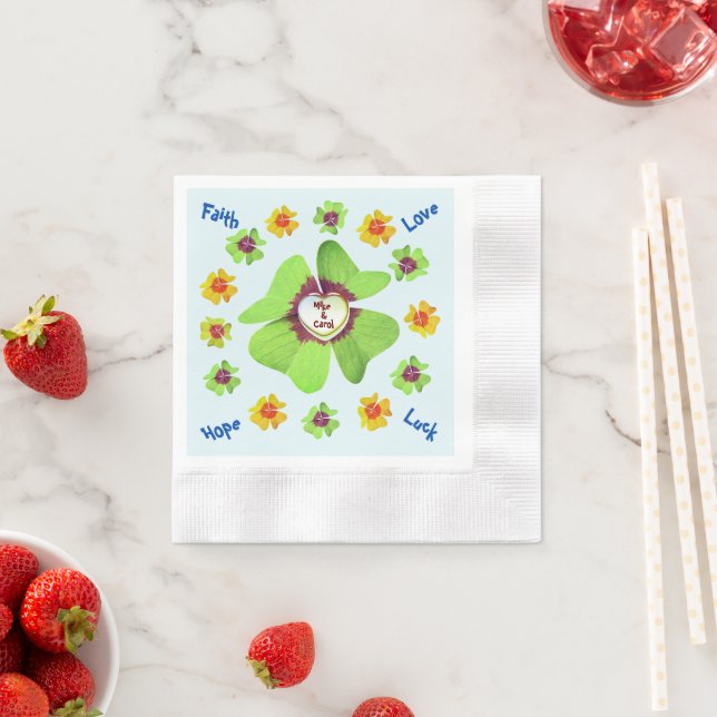 Zuhause Bar - Vierblättriges Kleeblatt Napkins Serviette (Beispiel)