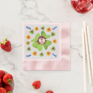 Zuhause Bar - Vierblättriges Kleeblatt Napkins Serviette