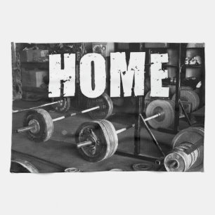 ZUHAUSE (Barbells) - Workout Motivierend Handtuch