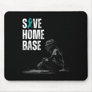 Zuhause Base Baseball Player Ovarialkrebs Awar ger Mousepad