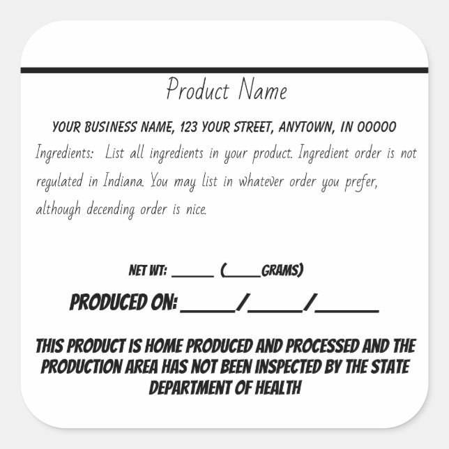 Zuhause-basierte Lebensmittel auf der Hütte Indian Quadratischer Aufkleber (Vorderseite)