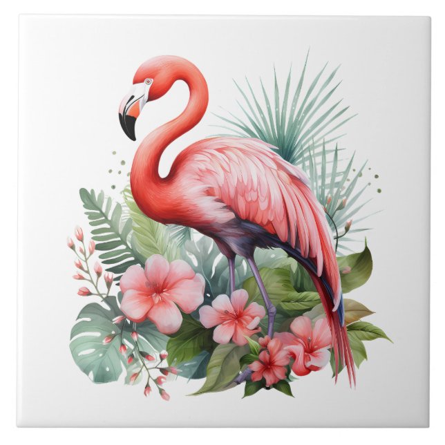 Zuhause Beach Rosa Flamingo Liebhaber des Handwerk Fliese (Vorderseite)