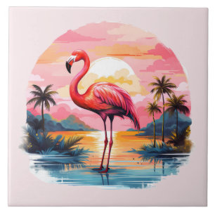 Zuhause Beach Rosa Flamingo Liebhaber des Handwerk Fliese