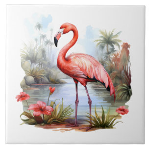 Zuhause Beach Rosa Flamingo Liebhaber des Handwerk Fliese