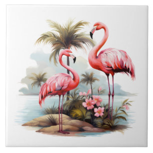 Zuhause Beach Rosa Flamingo Liebhaber des Handwerk Fliese