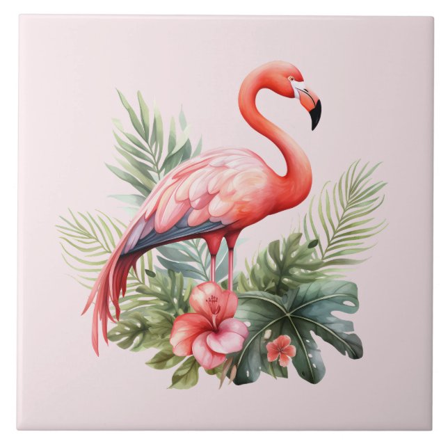 Zuhause Beach Rosa Flamingo Liebhaber des Handwerk Fliese (Vorderseite)