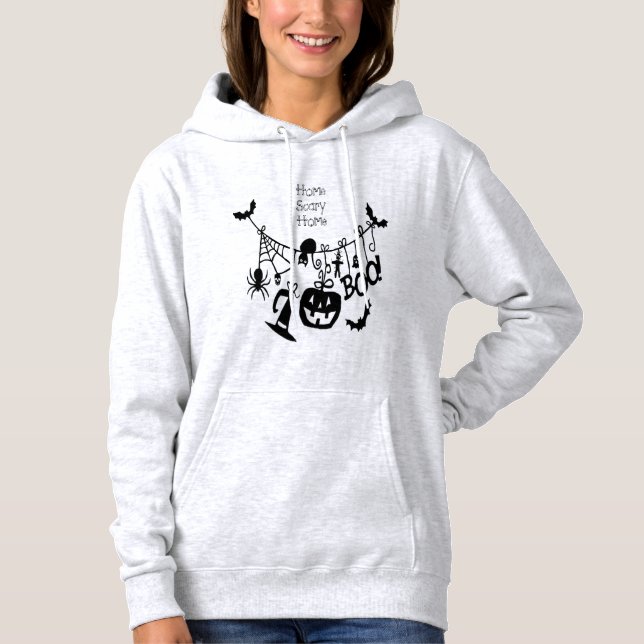 Zuhause Beängstigend Zuhause Bats Pumpkin, Black C Hoodie (Vorderseite)