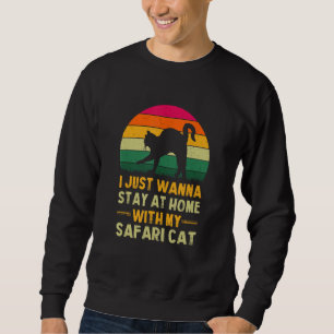 Zuhause bleibe mit My Safari Cat Funny Cat Mama Sp Sweatshirt