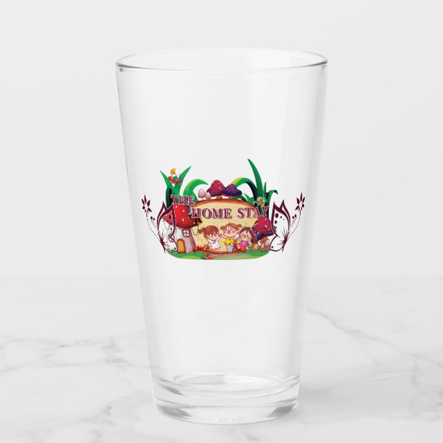 Zuhause Bleibe Trinkbehälter Glas (Vorderseite)
