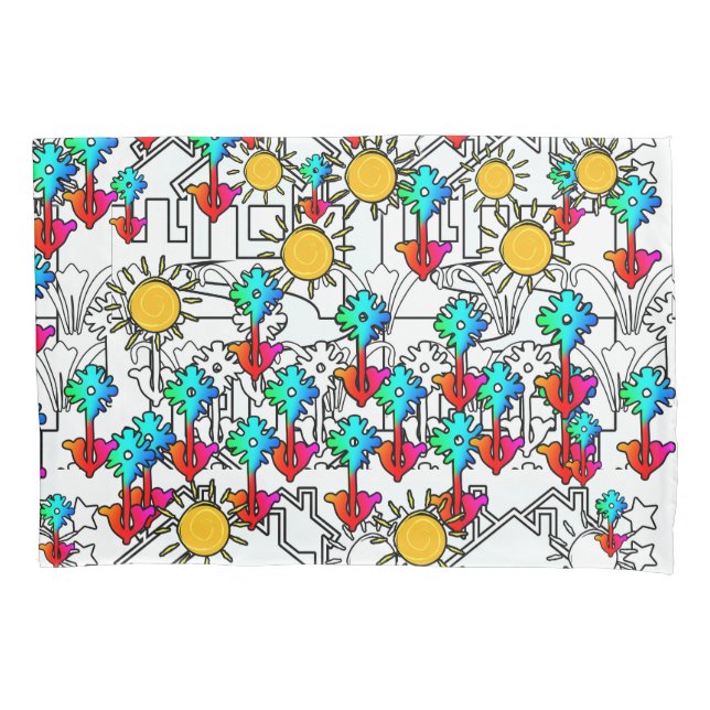 Zuhause Blume Sunshine Kissenbezug (Vorderseite)