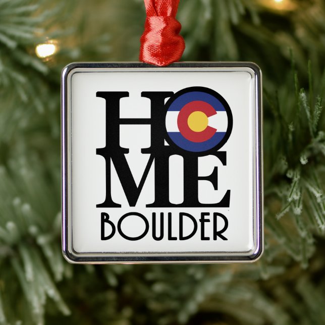 ZUHAUSE Boulder Colorado Ornament Aus Metall (Baum)