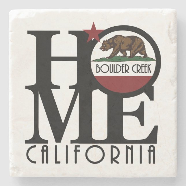 ZUHAUSE Boulder Creek California Steinuntersetzer (Vorderseite)