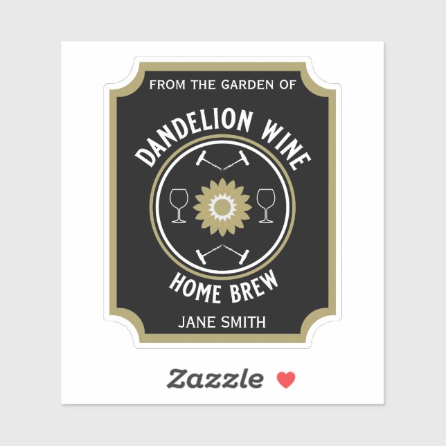 Zuhause Braut Dandelion Wine Custom Aufkleber (Blatt)