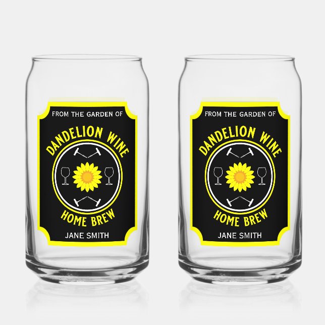 Zuhause Braut Dandelion Wine Custom Dosenglas (Vorderseite)