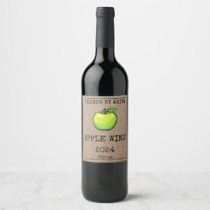 Zuhause Brewing Apple Wine Kraft Paper Style Weinetikett