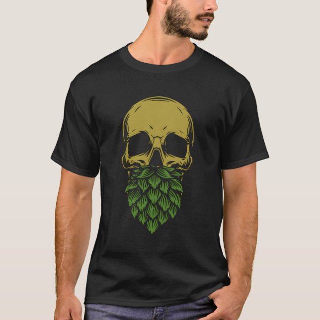 Zuhause Brewing Ipa Bierbrauer Schädelbart T-Shirt (Vorderseite)