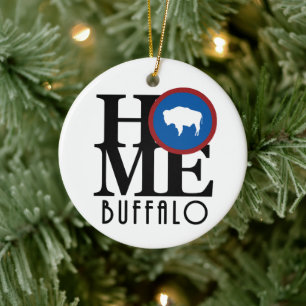 ZUHAUSE Buffalo Wyoming Keramik Ornament