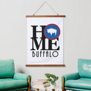 ZUHAUSE Buffalo Wyoming Wandteppich Mit Holzrahmen
