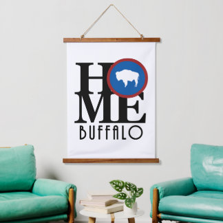ZUHAUSE Buffalo Wyoming Wandteppich Mit Holzrahmen