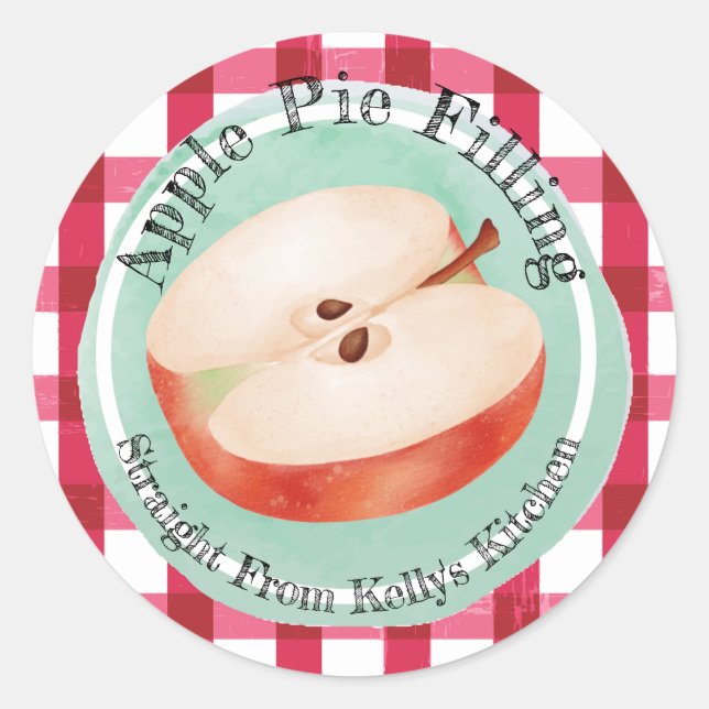 Zuhause Canning Business Apple Pie Filling Label Runder Aufkleber (Vorderseite)