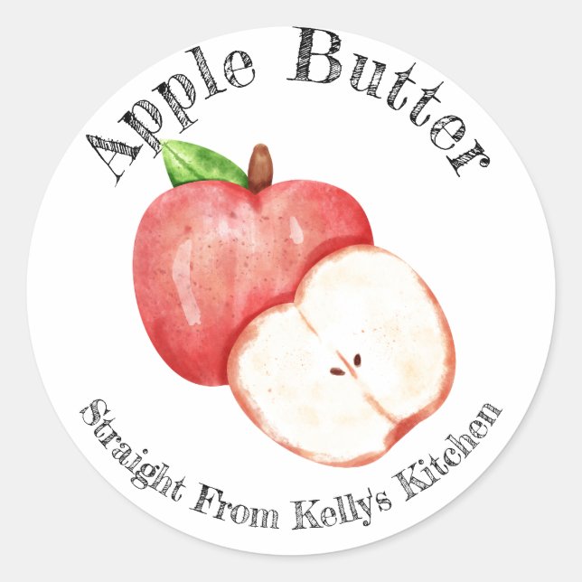 Zuhause Canning Business Applet Butter Label Runder Aufkleber (Vorderseite)