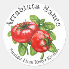 Zuhause Canning Business Arrabiata Pasta Sauce Lab Runder Aufkleber