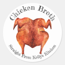 Zuhause Canning Business Chicken Broth Food Label Runder Aufkleber
