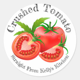 Zuhause Canning Business Crushed Tomato Food Label Runder Aufkleber