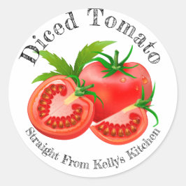 Zuhause Canning Business Diated Tomato Food Label Runder Aufkleber