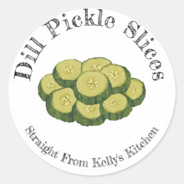 Zuhause Canning Business Dill Pickles Food Label Runder Aufkleber