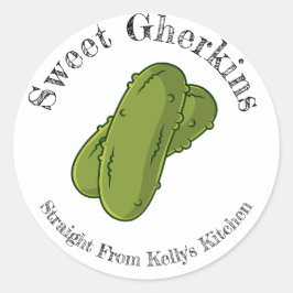 Zuhause Canning Business Gherkin Pickles Food Labe Runder Aufkleber