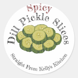 Zuhause Canning Business Spicy Dill Pickles Label Runder Aufkleber