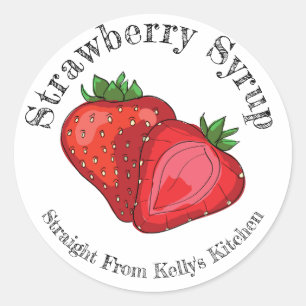 Zuhause Canning Business Strawberry Sirup Food Lab Runder Aufkleber