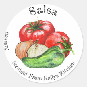 Zuhause Canning Business Tomato Salsa Food Label D Runder Aufkleber