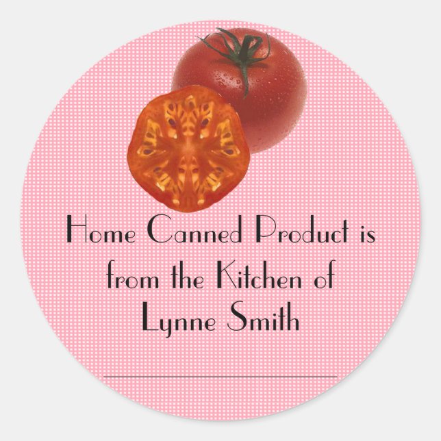 Zuhause Canning Labels — mit Tomotoen Runder Aufkleber (Vorderseite)